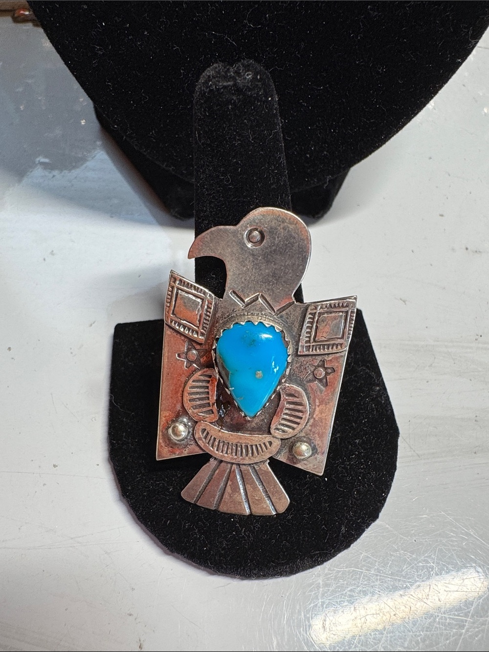 Turquoise Thunderbird ring